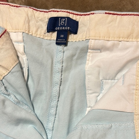 George Men's Soft Blue Flat Front Shorts - Picture 3 of 3